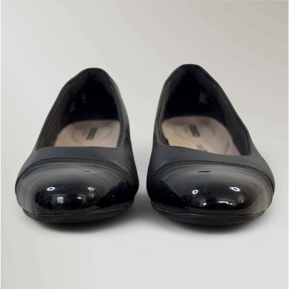 Clarks Women’s Juliet Monte Slip On Flats Black Patent Leather Sides Size 8 - Picture 3 of 9